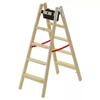 HAILO H77 ComfortLine escadote de madeira de dois lados 2x5 degraus