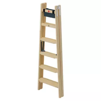 HAILO escadote de dois lados H77 ComfortLine madeira 2x6 degraus
