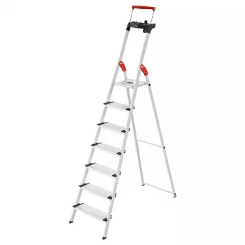 HAILO L85 ComfortLine escada doméstica em alumínio, 7 degraus, 150 kg, EN 131