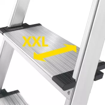 HAILO L85 ComfortLine escada doméstica em alumínio, 7 degraus, 150 kg, EN 131