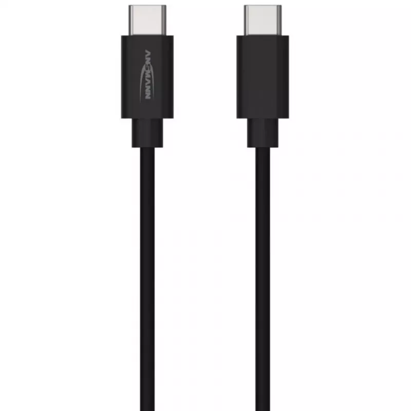 ANSMANN cabo de dados e carregamento USB-C para USB-C, 1,2 m, 60W Power Delivery, preto