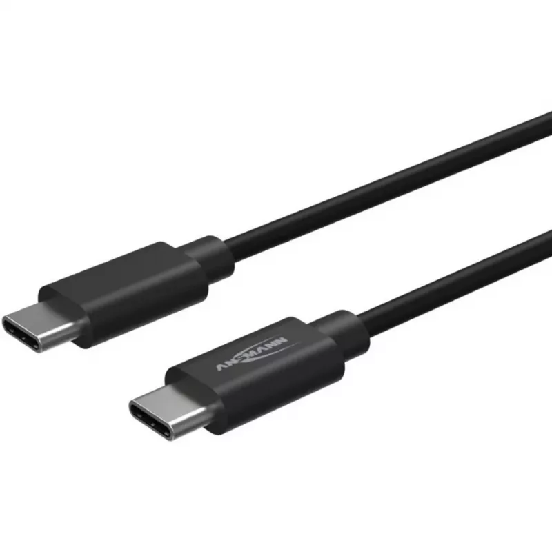 ANSMANN cabo de dados e carregamento USB-C para USB-C, 1,2 m, 60W Power Delivery, preto