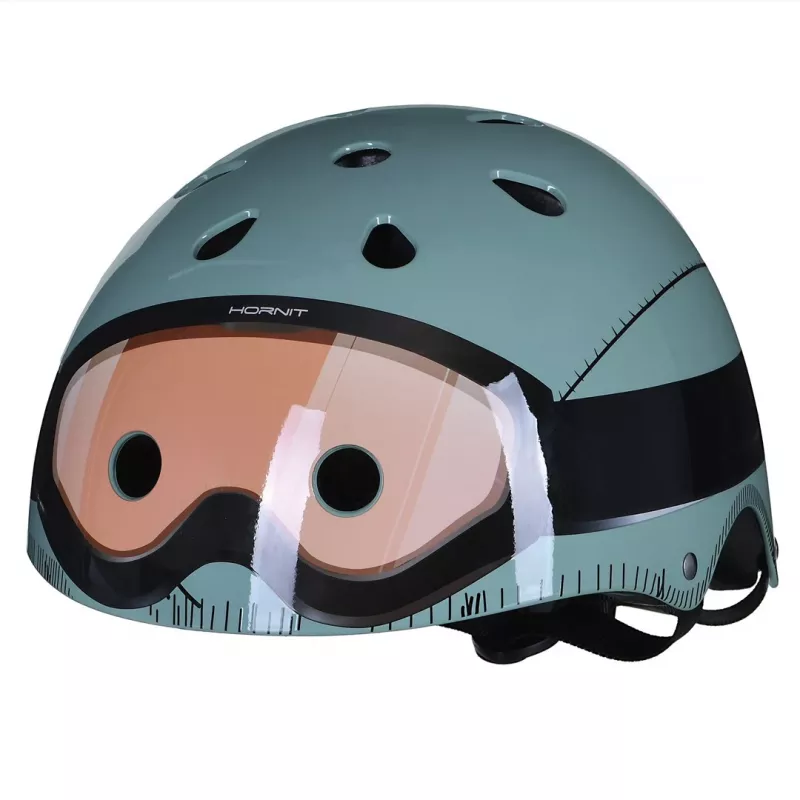Capacete de bicicleta para criança Hornit Military 53-58 cm com luz LED traseira