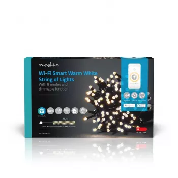 Fita de luzes LED Wi-Fi Nedis SmartLife Branco quente 10 m 100 LEDs IP44 WIFILX01W100