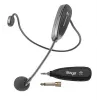 Sistema de auscultador UHF sem fios Stagg SUW 12H-BK com transmissor de bolso e recetor de mesa, 12 canais, Preto