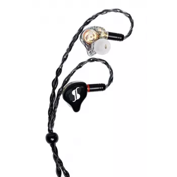 Auscultadores in-ear de monitorização Stagg SPM-PRO BK com drivers dinâmicos de 10mm, cabo removível, Preto