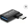 Delock adaptador USB 10 Gbps Type-C macho para Type-A fêmea, angular à esquerda