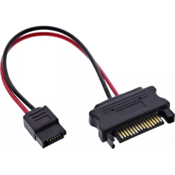 InLine® cabo adaptador de alimentação SATA, conector fêmea SATA para macho SlimSATA, 0,15 m
