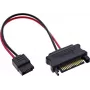 InLine® cabo adaptador de alimentação SATA, conector fêmea SATA para macho SlimSATA, 0,15 m