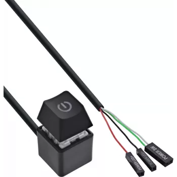 InLine® cabo remoto para interruptor de alimentação de computador, preto, 2 m