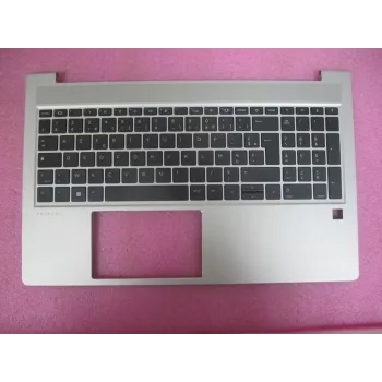 HP ProBook 450/455 G6/G7 conjunto de tampa superior com teclado francês AZERTY, sem leitor de cartão inteligente, Natural Silver