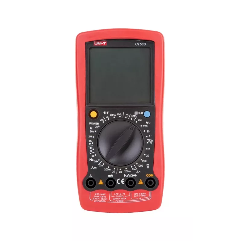 Multímetro digital UNI-T UT58C com medição de temperatura e capacidade