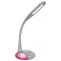 Candeeiro de secretária LED Activejet VENUS RGB cinzento com base de cor variável e função de carregamento USB
