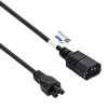 Cabo de alimentação Akyga AK-NB-09A IEC C14 para IEC C5 (trevo), 1,5 m, preto