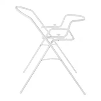 Suporte universal de banheira KEEEPER Dawid branco – altura ajustável, dobrável, compatível com banheiras de bebé 84–100 cm