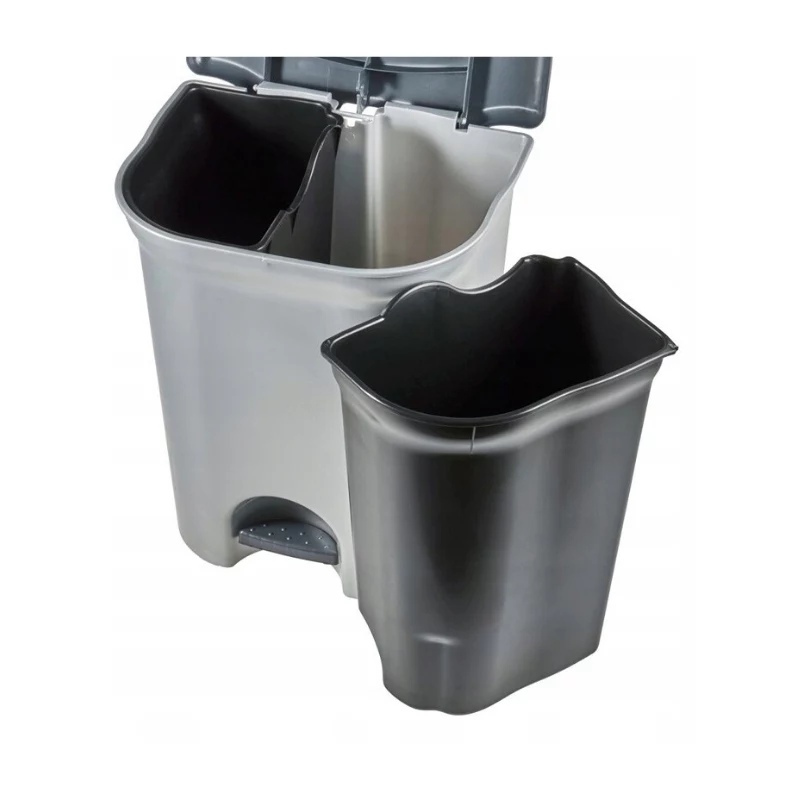 Balde de pedal KEEEPER Torge para separação de resíduos 2x11L cinzento claro