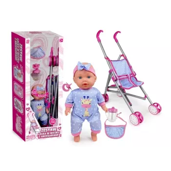 Boneca ARTYK Natalia - bebé com carrinho 30 cm