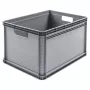 Caixa de transporte de carga pesada keeeper Robert 64L, capacidade de carga 60 kg, 600x400x320 mm, cinzento