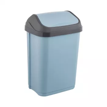 KEEEPER Swantje Balde do lixo 10L com tampa giratória, Azul