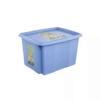 KEEEPER Caixa com tampa 30L Karolina „Minions Happiness“ 45x35x27cm azul-claro