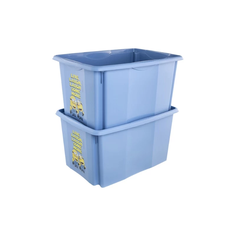 keeeper Caixa com tampa 45L Karolina “Minions Happiness” 55,5x40x30cm Azul-claro