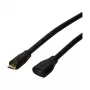 LogiLink CU0121 Cabo de extensão USB 2.0 Micro-B macho para Micro-B fêmea, 1 m, Preto