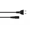 Kabelmeister Cabo de alimentação Euro Type-C para C7/Euro 8 conector fêmea, preto, 0,75mm², 1,5m