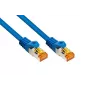 KABELMEISTER Cabo de rede RJ45 Cat.7 cru, bainha TPE altamente flexível, isento de halogéneos, azul, 0,15m