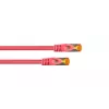 Kabelmeister Cabo de rede RJ45 Cat.7 S/FTP, bainha TPE, isento de halogéneos, magenta, 0,25m