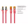 Kabelmeister Cabo de rede RJ45 Cat.7 S/FTP, bainha TPE, isento de halogéneos, magenta, 0,25m