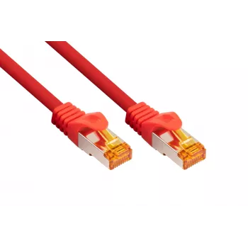 KABELMEISTER Cabo de rede Cat.7 S/FTP RJ45, bainha TPE, isento de halogéneos, vermelho, 0,5m