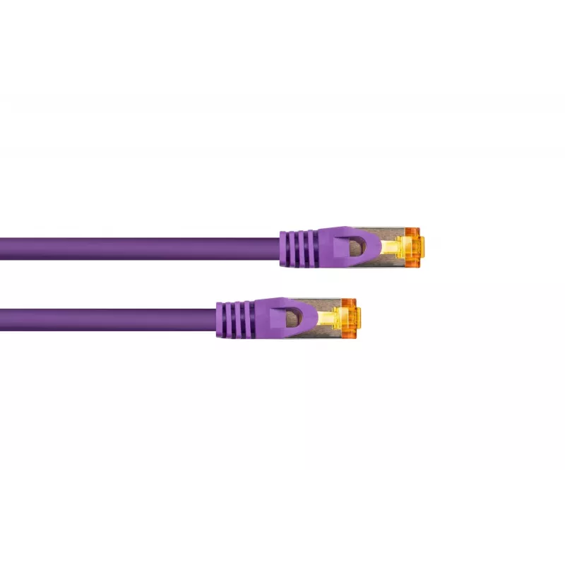 KABELMEISTER Cabo de rede Cat.7 S/FTP, RJ45, bainha TPE, isento de halogéneos, violeta, 0,25 m