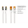 KABELMEISTER Cabo de rede Cat.7 S/FTP RJ45, bainha TPE, isento de halogéneos, branco, 3m