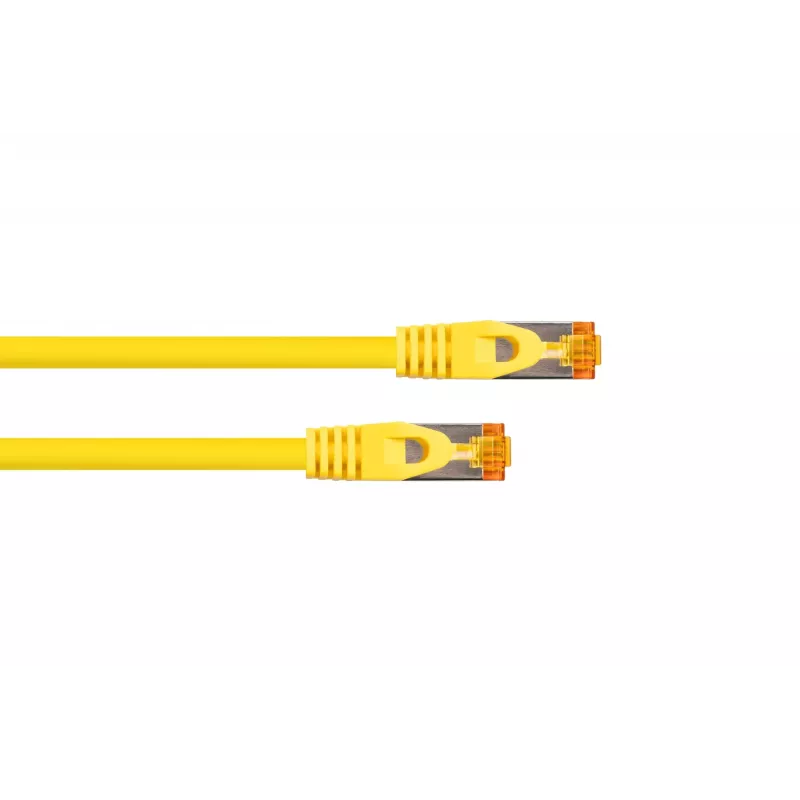 Kabelmeister Cabo de rede Cat.7 S/FTP, bainha TPE, isento de halogéneos, amarelo, 0,25m