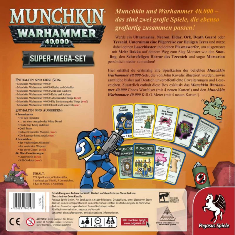 Pegasus Munchkin Warhammer 40K Super Mega Set jogo de cartas