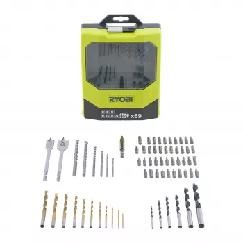 RYOBI RAK69MiX Conjunto de 69 pontas de broca e aparafusar