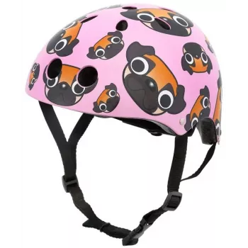 Hornit Pug Capacete de bicicleta para criança com luzes LED - Rosa, 48-53 cm PUS806