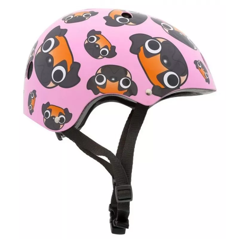 Hornit Pug Capacete de bicicleta para criança com luzes LED - Rosa, 48-53 cm PUS806