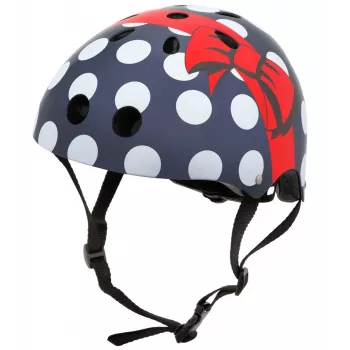 Hornit POM913 Capacete multidesportivo Polka Dot para criança, 53-58 cm, Preto/Azul/Vermelho/Branco