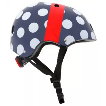 Hornit POM913 Capacete multidesportivo Polka Dot para criança, 53-58 cm, Preto/Azul/Vermelho/Branco