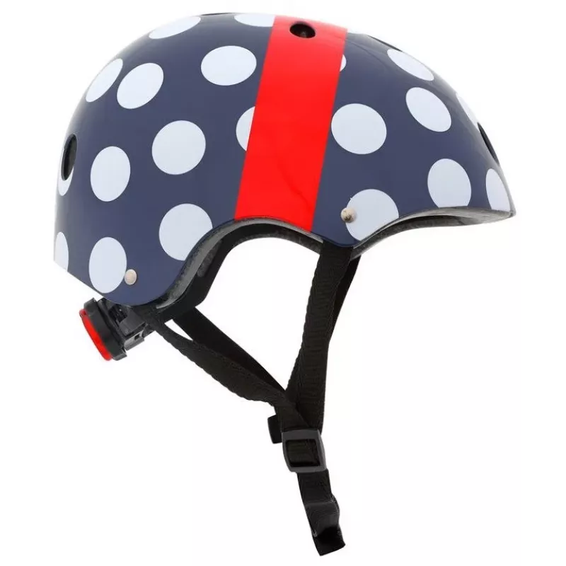 Hornit POM913 Capacete multidesportivo Polka Dot para criança, 53-58 cm, Preto/Azul/Vermelho/Branco