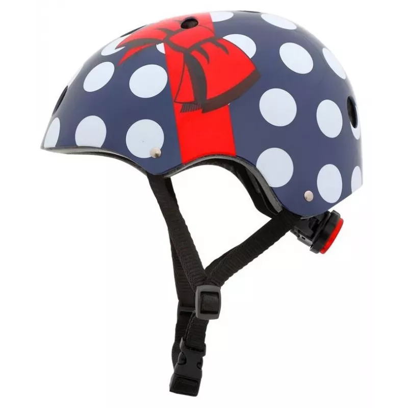 Hornit POM913 Capacete multidesportivo Polka Dot para criança, 53-58 cm, Preto/Azul/Vermelho/Branco