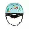 Hornit Jurassic S Capacete de bicicleta para criança 48-53cm, design dinossauro, Verde/Azul/Laranja, luz traseira LED, CE EN 1078 DIS826