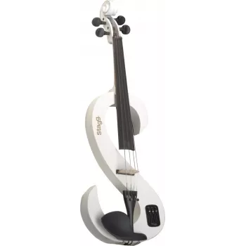 Stagg SEVN44WH Violino elétrico 4/4 com saída para auscultadores e acessórios - Branco