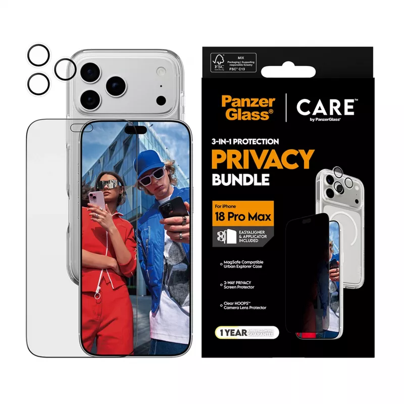 PanzerGlass Privacy Flagship pacote 3-em-1 para iPhone 18 Pro Max