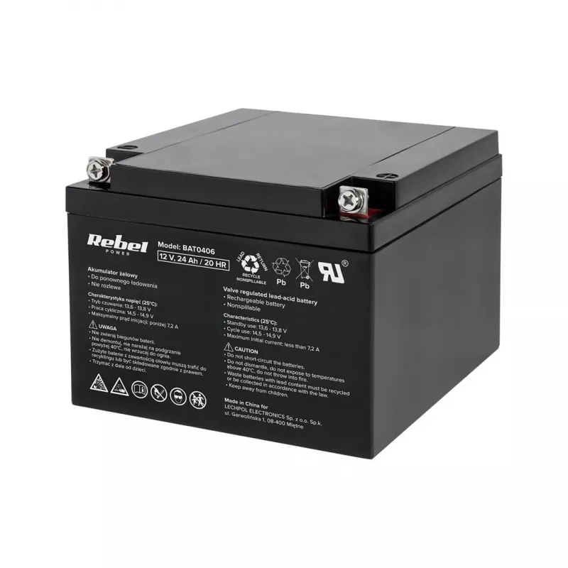 Bateria de gel Rebel 12V 24Ah