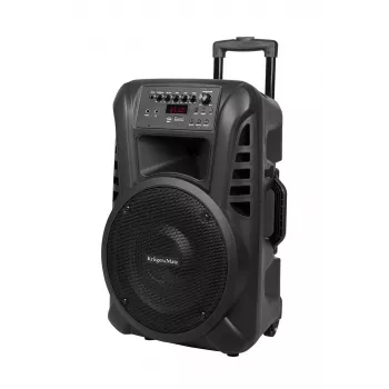 Coluna ativa KRUGER & MATZ KM1712 40W com 2 microfones sem fios UHF, Bluetooth, USB, SD, rádio FM
