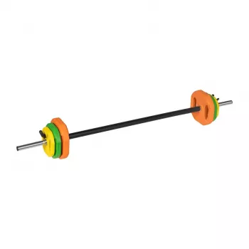Conjunto de halteres REBEL ACTIVE 20 kg ferro fundido com barra de 140 cm