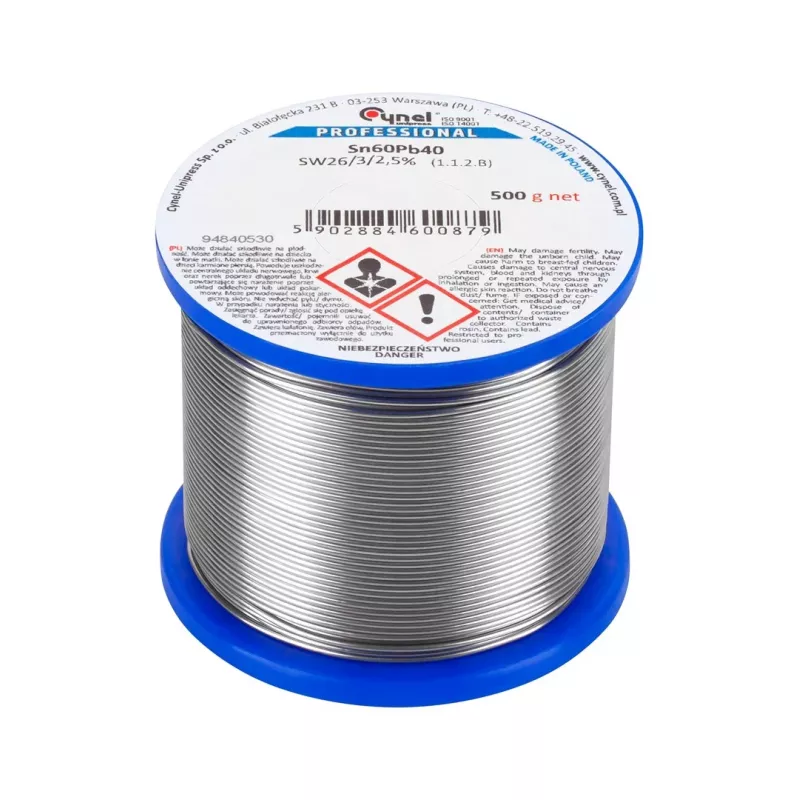CYNEL fio de solda Cyna 3mm/500g Sn60Pb40 com alma de colofónia