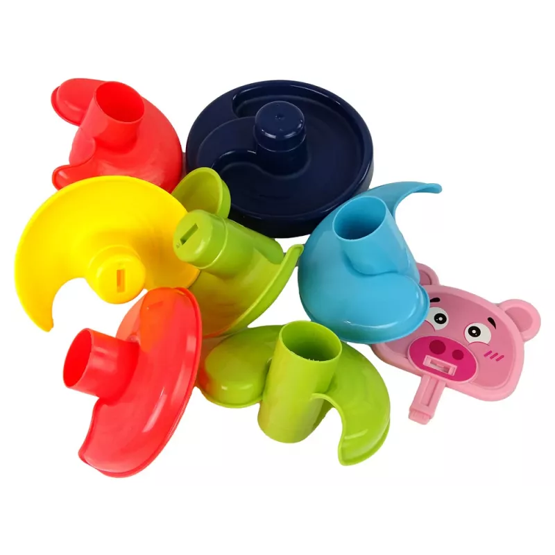 LEAN TOYS pista de bolas educativa 6 níveis porquinho cesto classificador